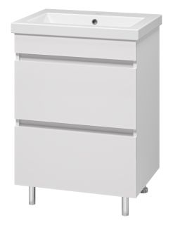 Напольная тумба под раковину Misty Енисей 60см два ящика белый